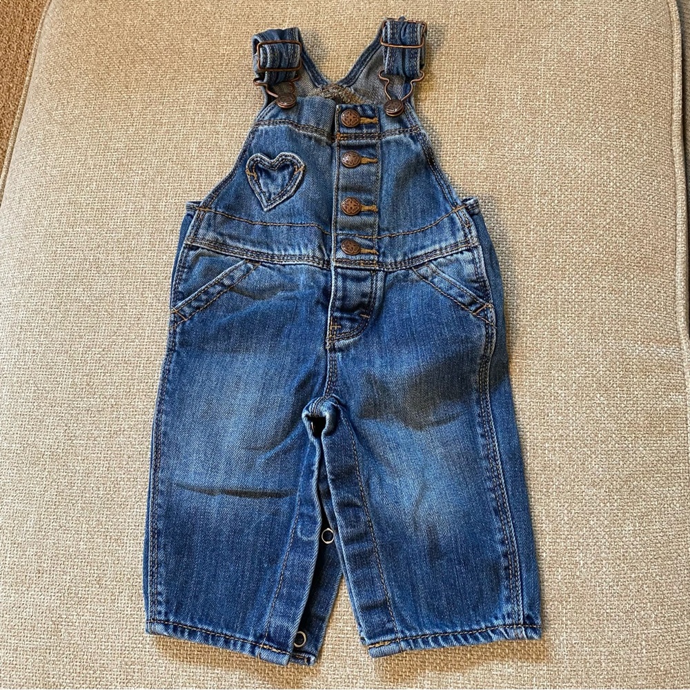 OshKosh B'gosh Denim Overalls with Heart Accent
